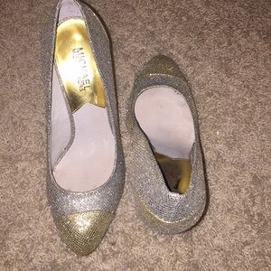 Michael Kors gold and silver heels